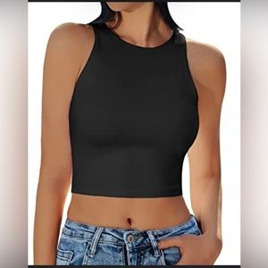 Yeawinta Workout Crops for Women Racerback Halter Neck Sleeveless Yoga Tops S !!